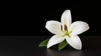 Naklejka premium Lily flower on black background 