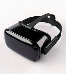 A sleek black virtual reality headset designed for immersive gaming experiences, featuring an adjustable strap for comfort.