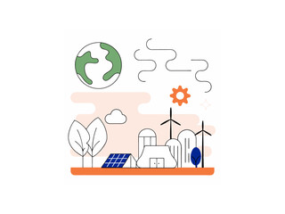 Naklejka premium Simple color full vector design and White background Graphic for World Environment Day. A bold, stylized graphic celebrating World Environment Day. 5th June. World Environment Day. Minimalist World En