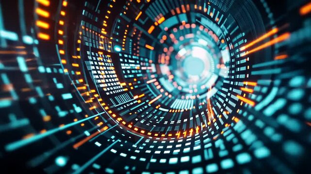 Komplexe Spirale aus digitalen Elementen