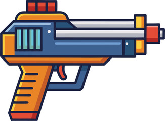 Colorful Laser Gun Vector Icon.
