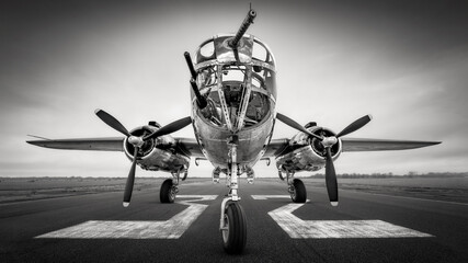 american bomber plane on a runway