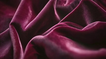 Fototapeta premium Luxurious Velvet Fabric Drape Texture Closeup