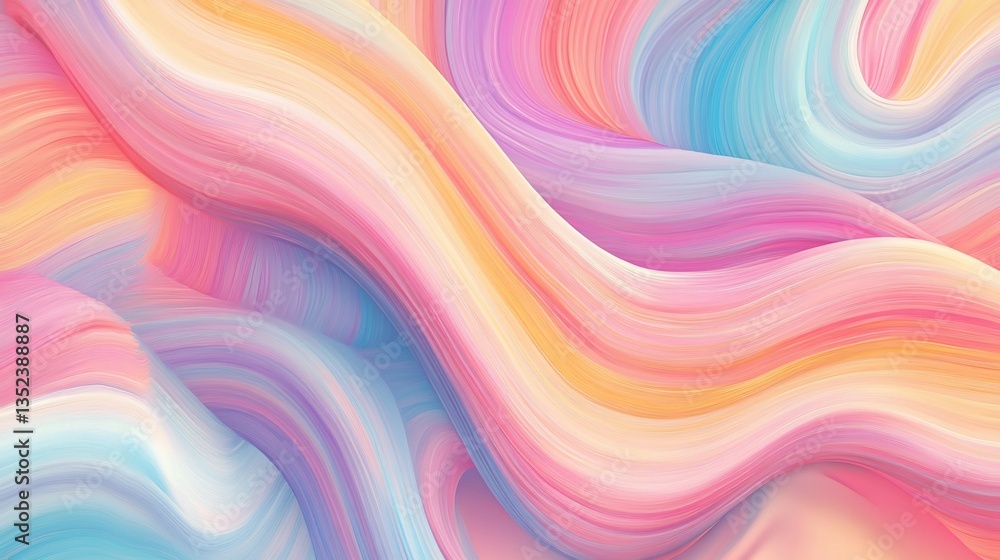 Poster abstract pastel waves background with smooth color transitions and flow