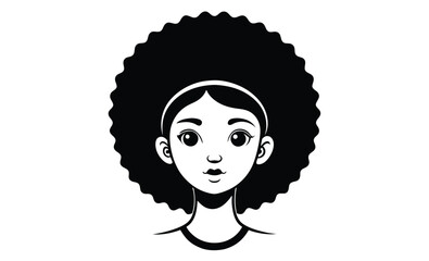 Afro woman silhouette with curly hairstyle vector