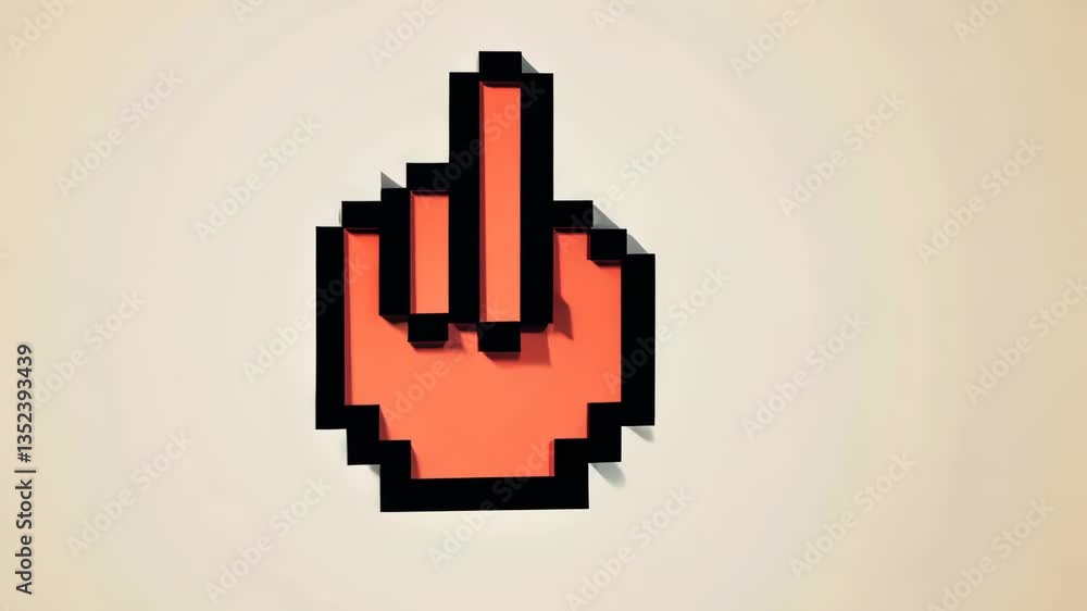 Poster abstract representation of a pointing hand with bold colors generative ai