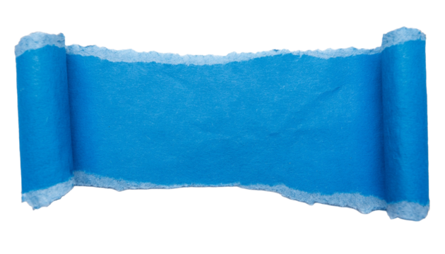 rolled blue paper with a torn edge, an aesthetic design for backgrounds and text insertion