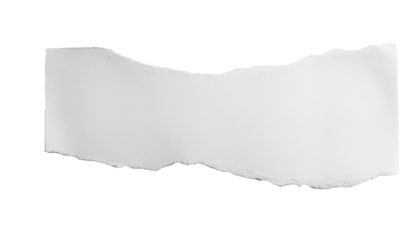 a torn piece of white paper with rough edges, showcasing texture and a sense of fragmentation. It's perfect for conveying themes of destruction, alteration, or creating a vintage aesthetic.
