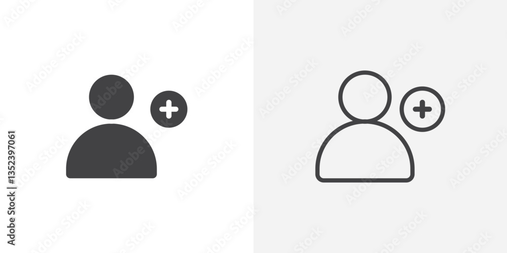 Poster add a new user icon set. vectors for apps and website designs