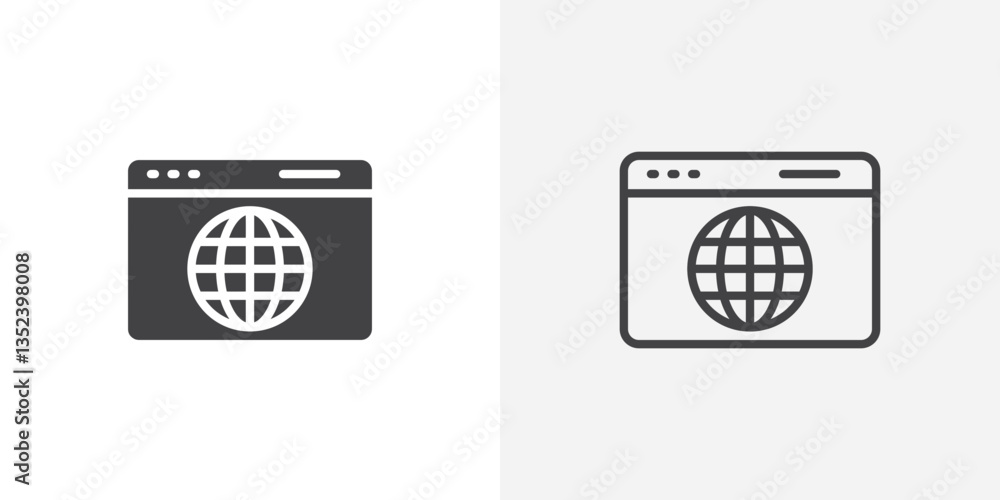 Poster browser icon set. vectors for apps and website designs