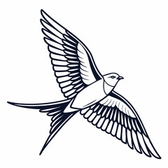 Naklejka premium Bird logo Represents freedom, agility, and grace, symbolizing versatility and aspiration