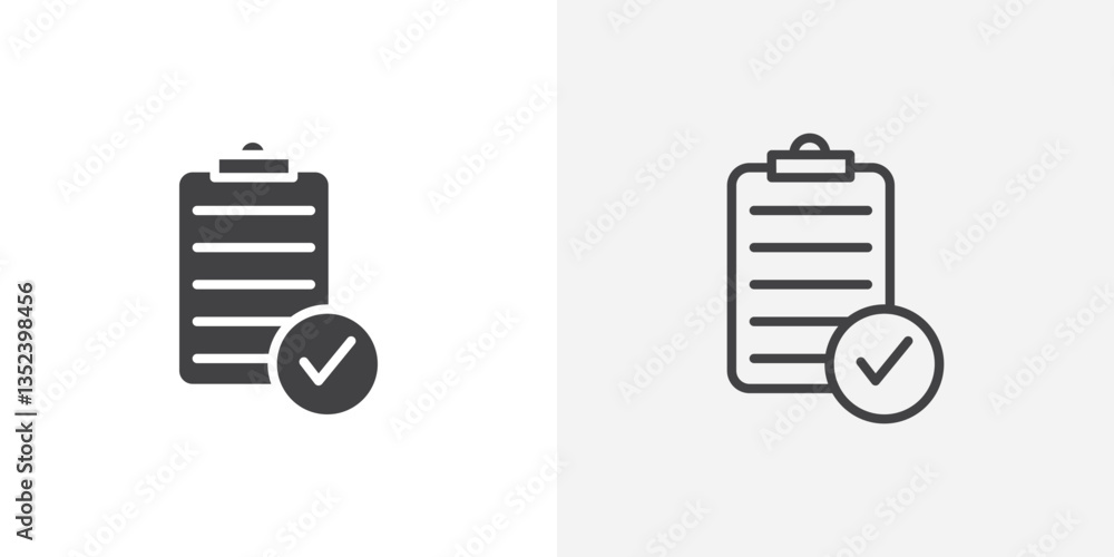 Poster check list icon set. vectors for apps and website designs