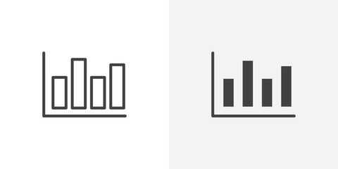Chart histogram Icon set. vectors for apps and website designs
