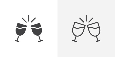 Clinking glasses Icon set. vectors for apps and website designs