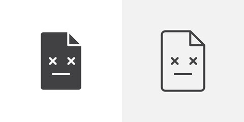 Corrupted file Icon set. vectors for apps and website designs