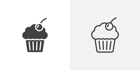 Cupcake Icon set. vectors for apps and website designs