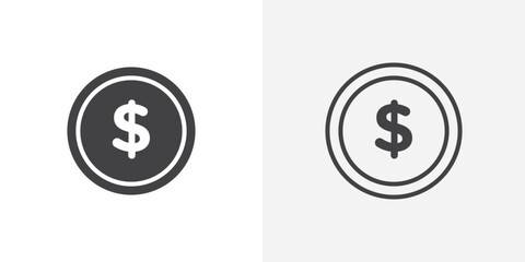 Dollar Icon set. vectors for apps and website designs