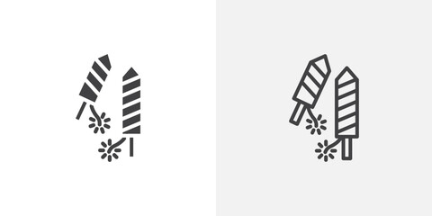 Firecracker Icon set. vectors for apps and website designs