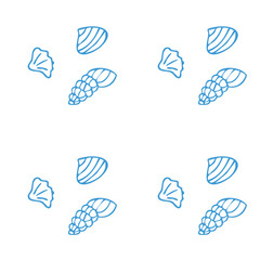 Sea doodle patterns: different shells