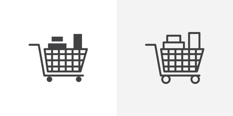 Full cart Icon set. vectors for apps and website designs