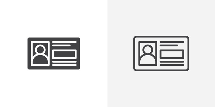 ID card Icon set. vectors for apps and website designs