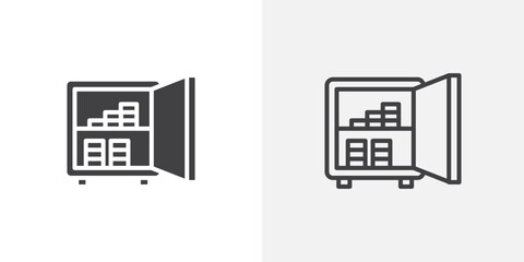 Open safe Icon set. vectors for apps and website designs