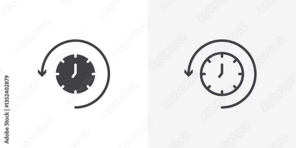 Poster past time icon set. vectors for apps and website designs