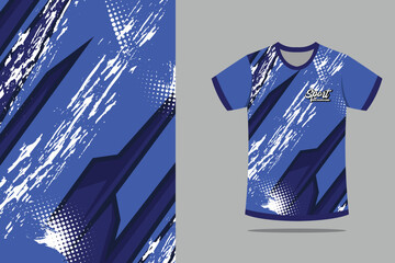 Background sport jersey design for football soccer, racing, esports, running,in blue color Template EPS 10