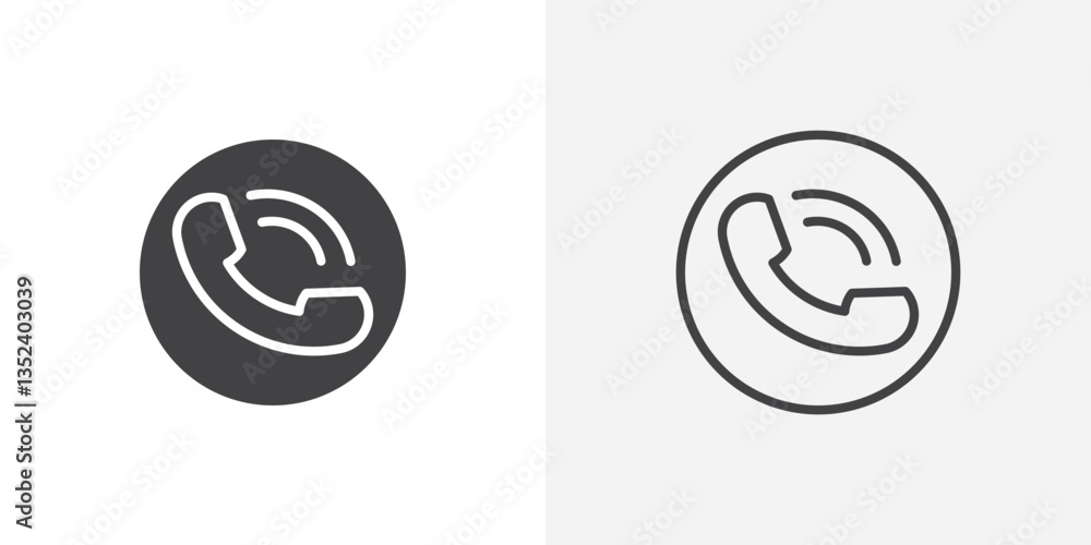 Poster phone call icon set. vectors for apps and website designs