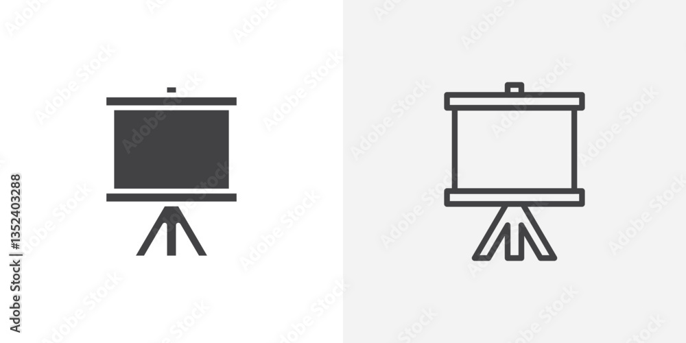 Poster presentation board icon set. vectors for apps and website designs