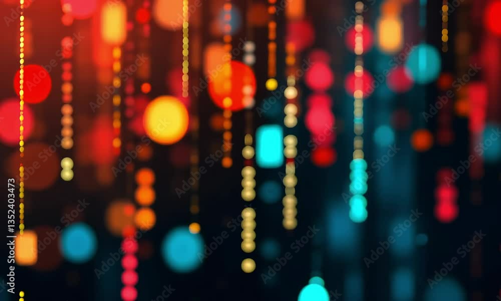 Poster abstract bokeh lights colorful blurred circles and shapes