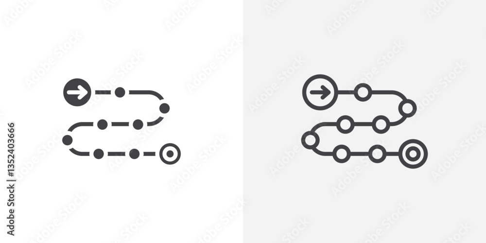 Poster roadmap icon set. vectors for apps and website designs