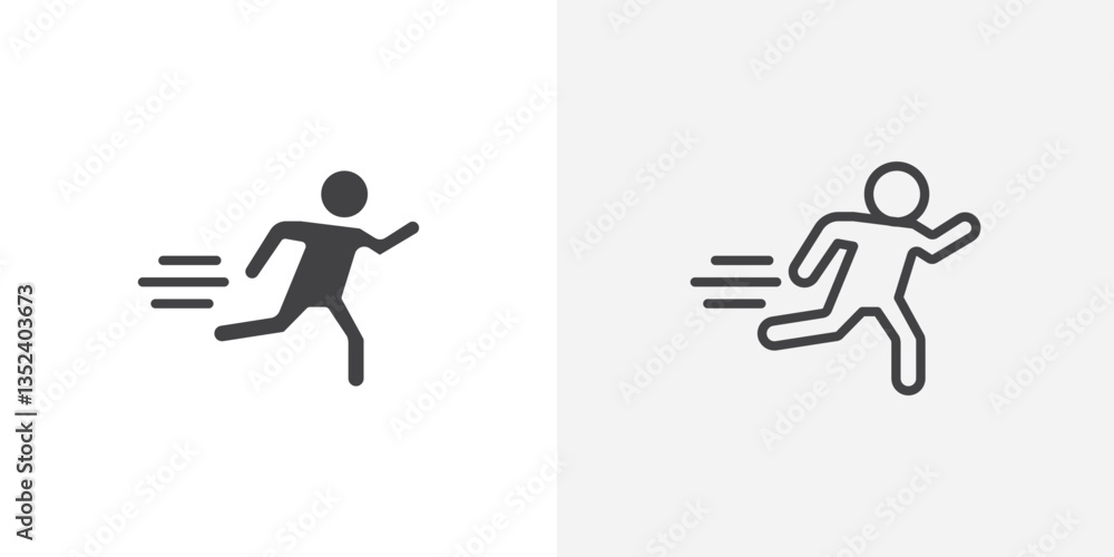 Poster running icon set. vectors for apps and website designs