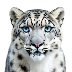 Obraz premium Close up of a white leopard isolated on transparent png. clipping path included.