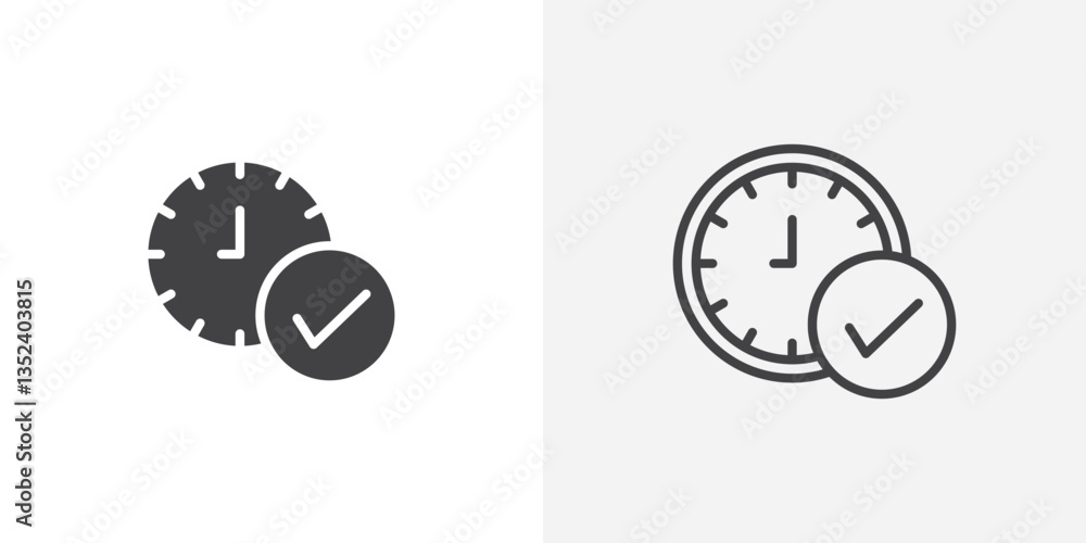 Poster save time icon set. vectors for apps and website designs