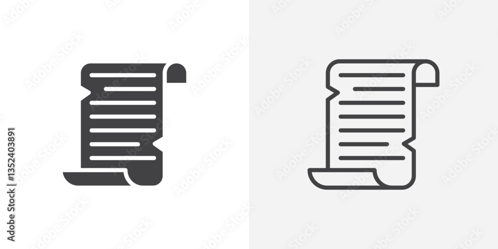 Poster scroll paper icon set. vectors for apps and website designs