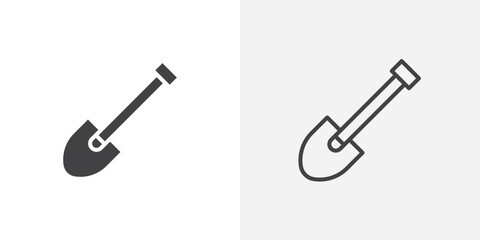 Shovel Icon set. vectors for apps and website designs