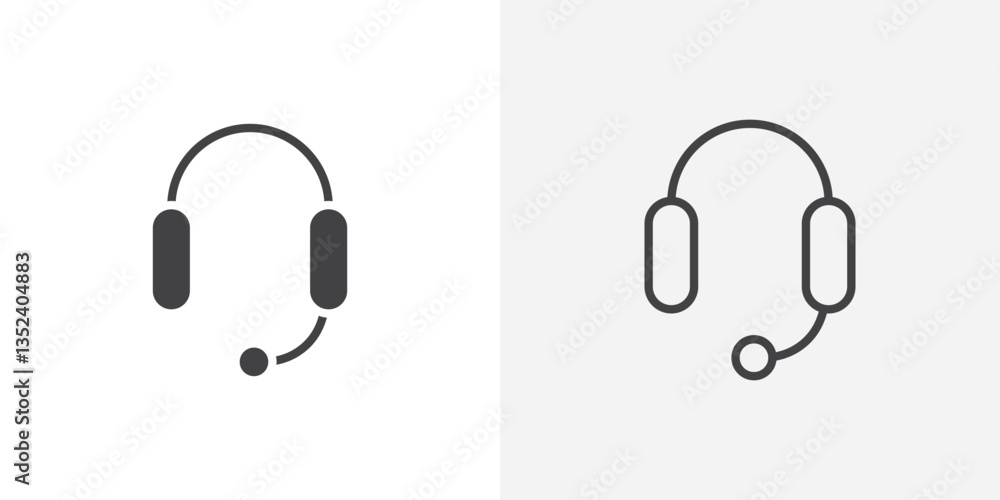 Poster support headset icon set. vectors for apps and website designs