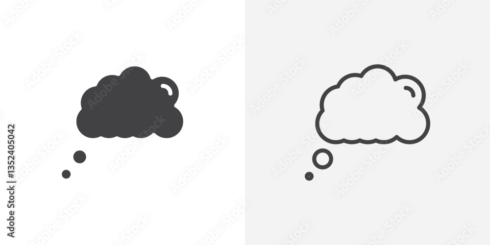 Poster think bubble icon set. vectors for apps and website designs