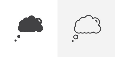 Think bubble Icon set. vectors for apps and website designs