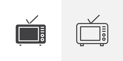 TV Icon set. vectors for apps and website designs