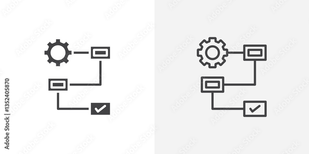 Poster workflow process icon set. vectors for apps and website designs