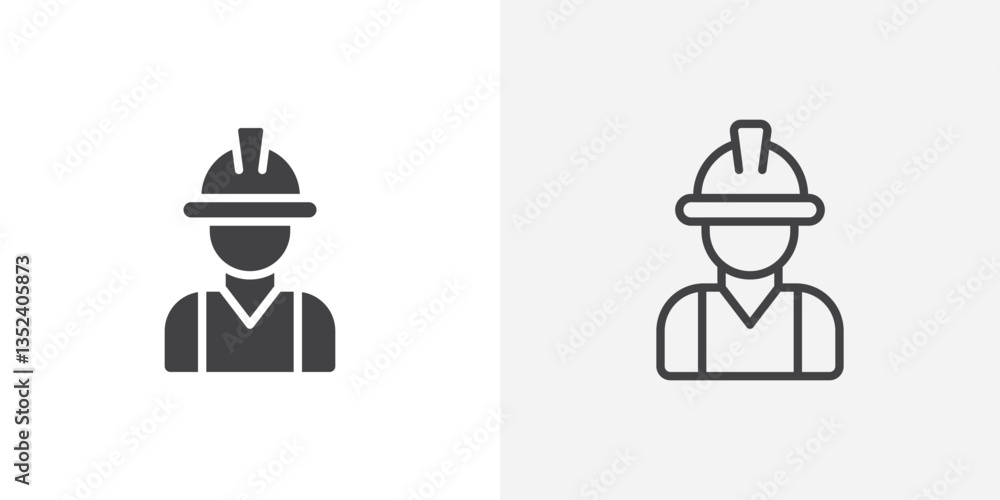Poster worker icon set. vectors for apps and website designs
