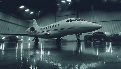 Private Jet Hangar Luxury Cars.