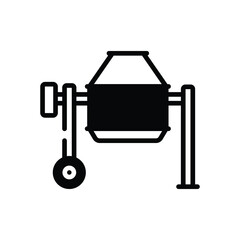 concrete mixer vector icon