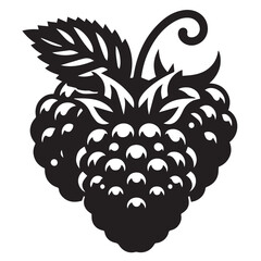 Fototapeta premium Blackberry silhouette black and white vector icon
