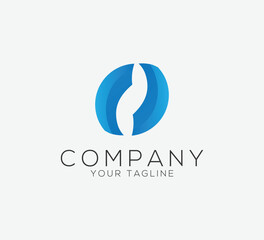 Circle letter O with wave vector element logo design for company and business o concept.
