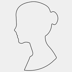 Silhouette of a woman’s head – elegant female profile vector illustration