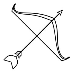 Bow and Arrow Line Art Drawing