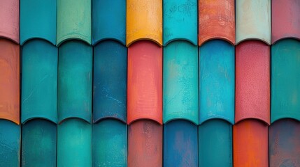 Vibrant colorful tiles urban abstract art close-up view